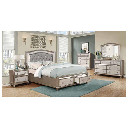 Bling Game Storage Bedroom Set Metallic Platinum 204180Q-S4