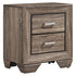 Kauffman 2-drawer Nightstand Washed Taupe 204192