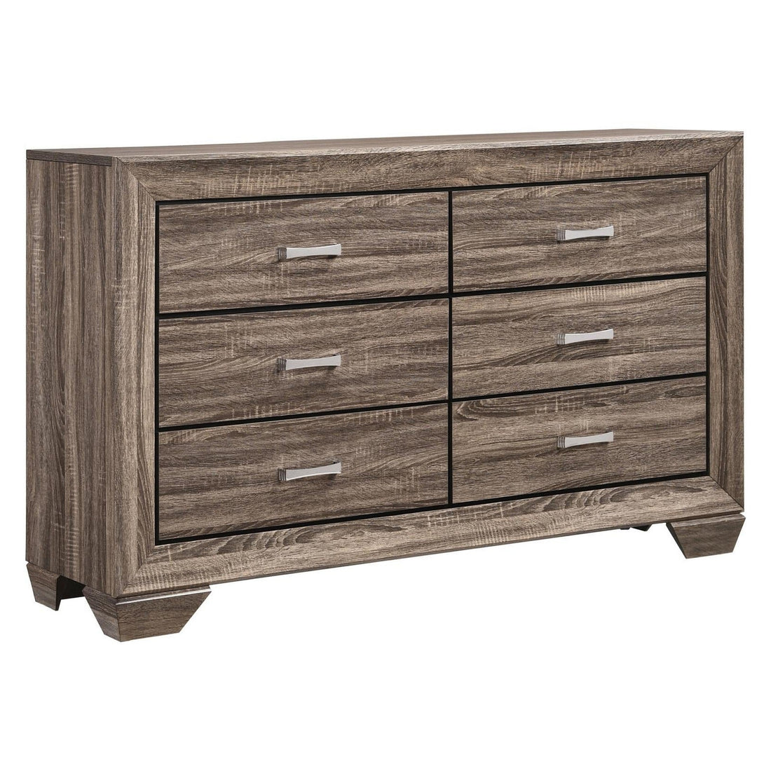 Kauffman 6-drawer Dresser Washed Taupe 204193