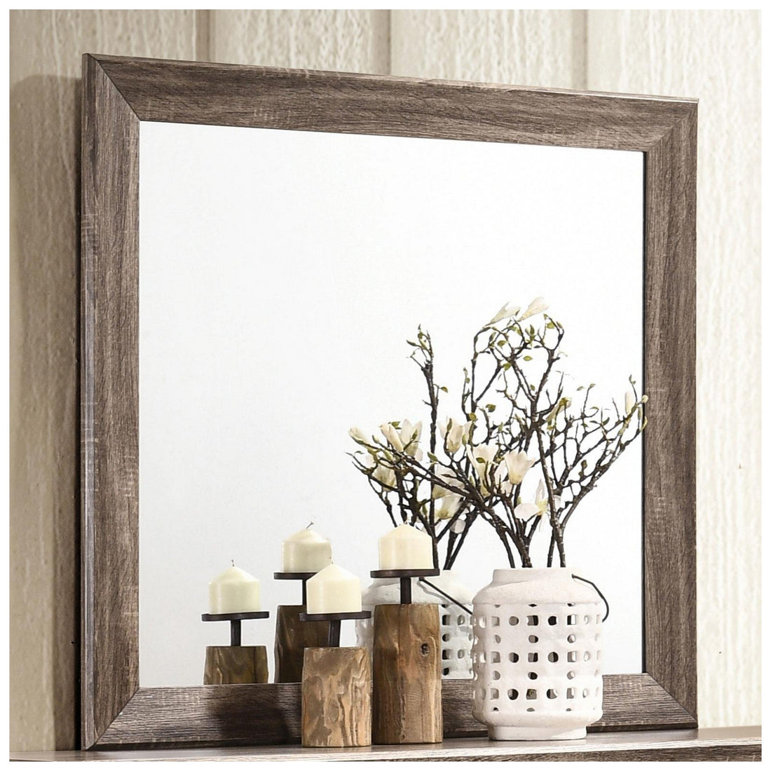 Kauffman Rectangular Mirror Washed Taupe 204194