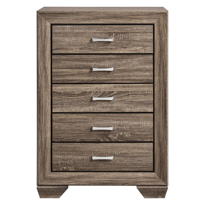 Kauffman 5-drawer Chest Washed Taupe 204195