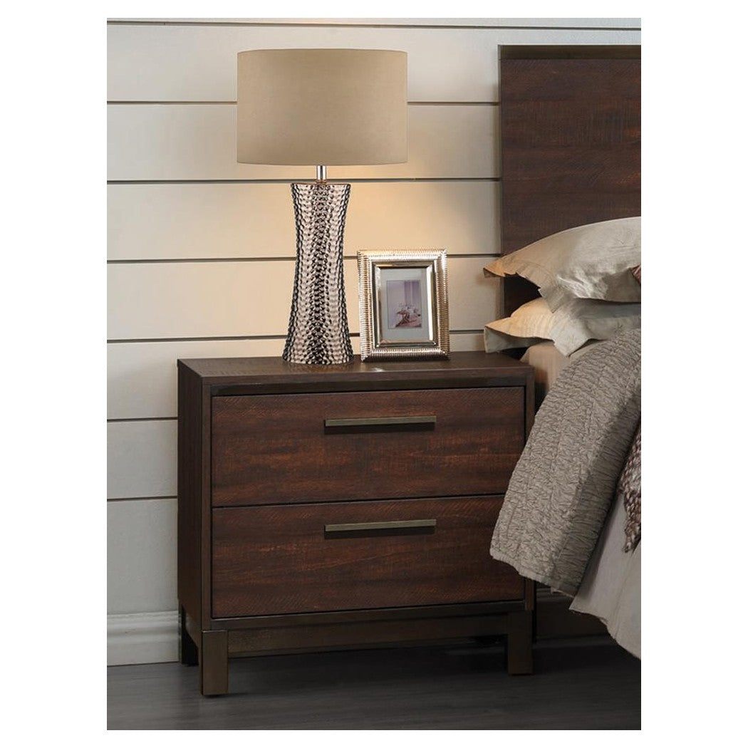 Edmonton 2-drawer Nightstand Rustic Tobacco 204352