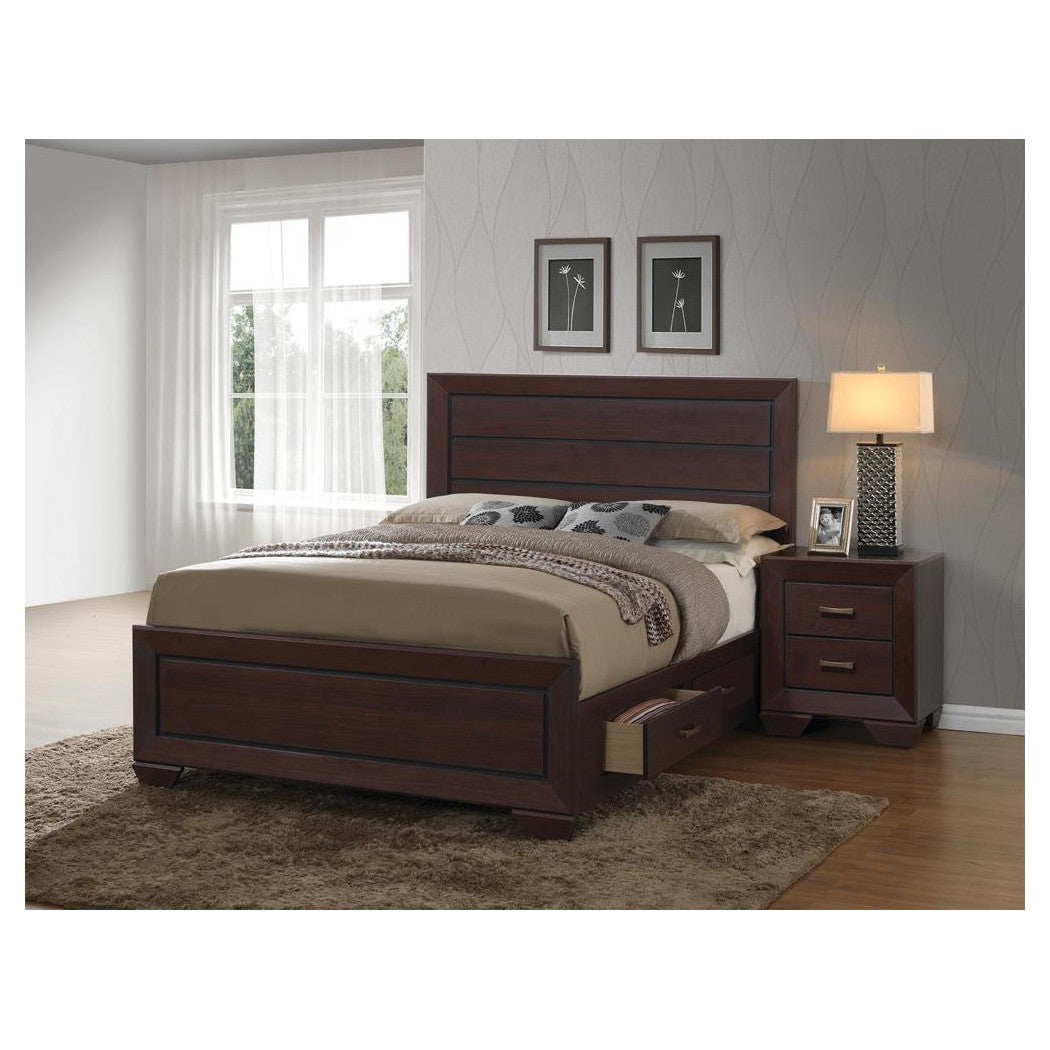 Kauffman Eastern King Storage Bed Dark Cocoa 204390KE