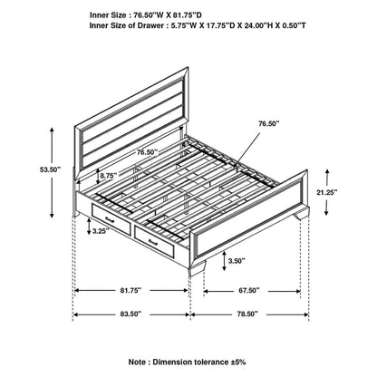 Kauffman Eastern King Storage Bed Dark Cocoa 204390KE