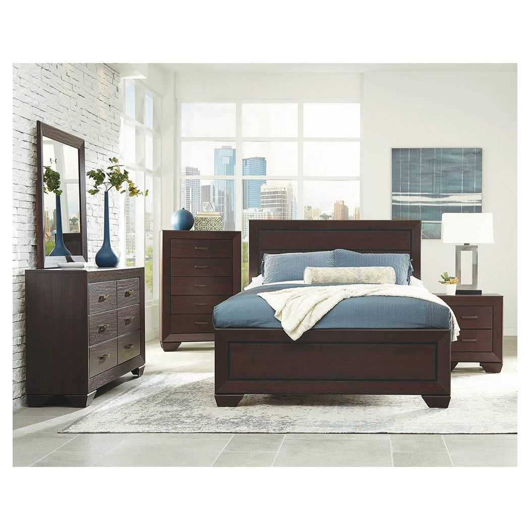 Kauffman Eastern King Panel Bed Dark Cocoa 204391KE