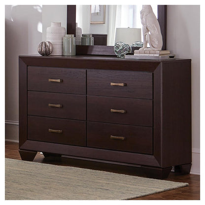 Kauffman 6-drawer Dresser Dark Cocoa 204393