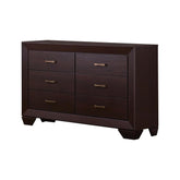 Kauffman 6-drawer Dresser Dark Cocoa 204393