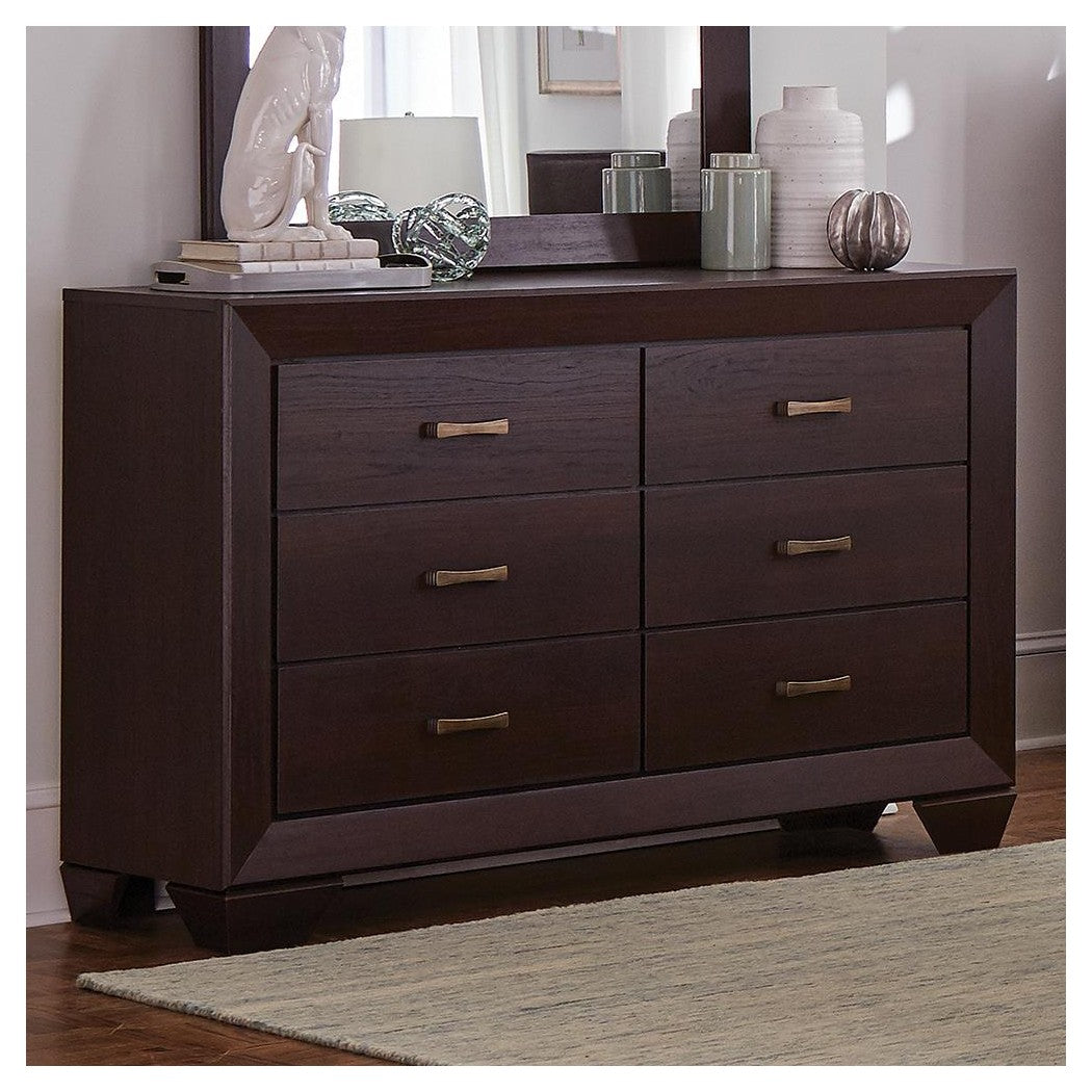 Kauffman 6-drawer Dresser Dark Cocoa 204393