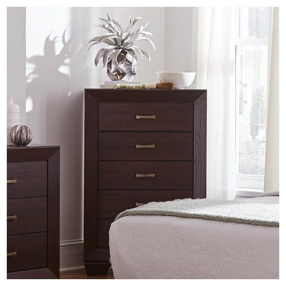 Kauffman 5-drawer Chest Dark Cocoa 204395