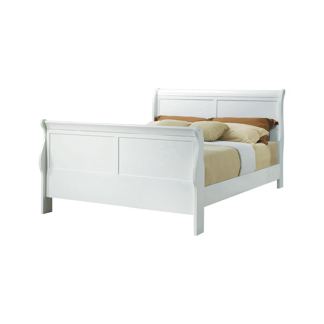Louis Philippe Queen Sleigh Panel Bed White 204691Q