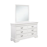 Louis Philippe Beveled Edge Square Mirror White 204694