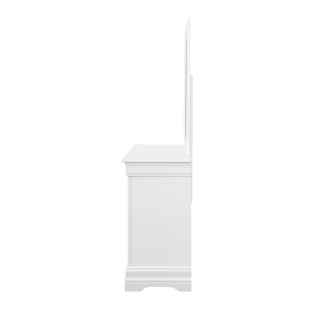 Louis Philippe Beveled Edge Square Mirror White 204694