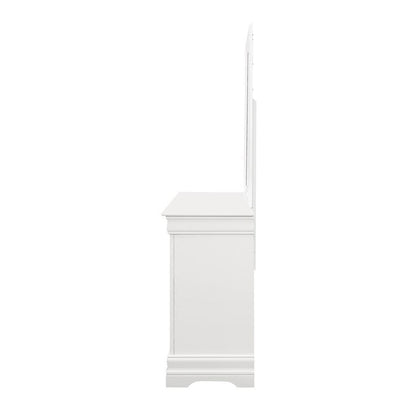 Louis Philippe Beveled Edge Square Mirror White 204694