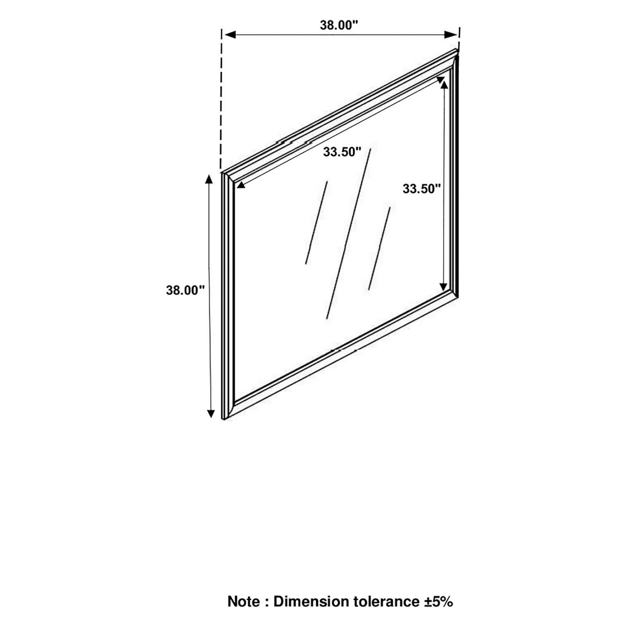 Louis Philippe Beveled Edge Square Mirror White 204694