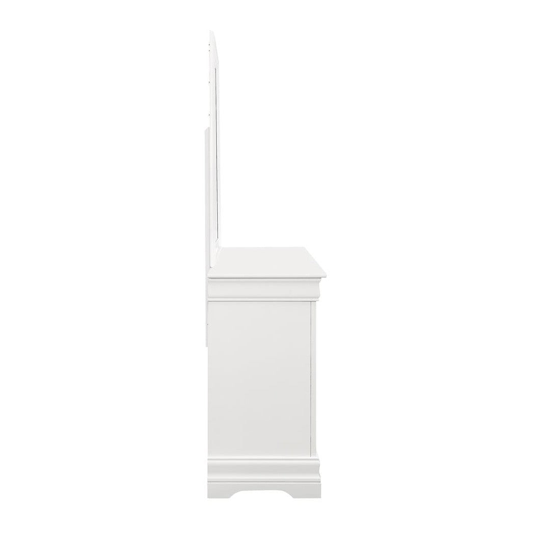 Louis Philippe Beveled Edge Square Mirror White 204694