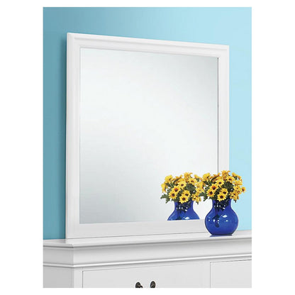 Louis Philippe Beveled Edge Square Mirror White 204694