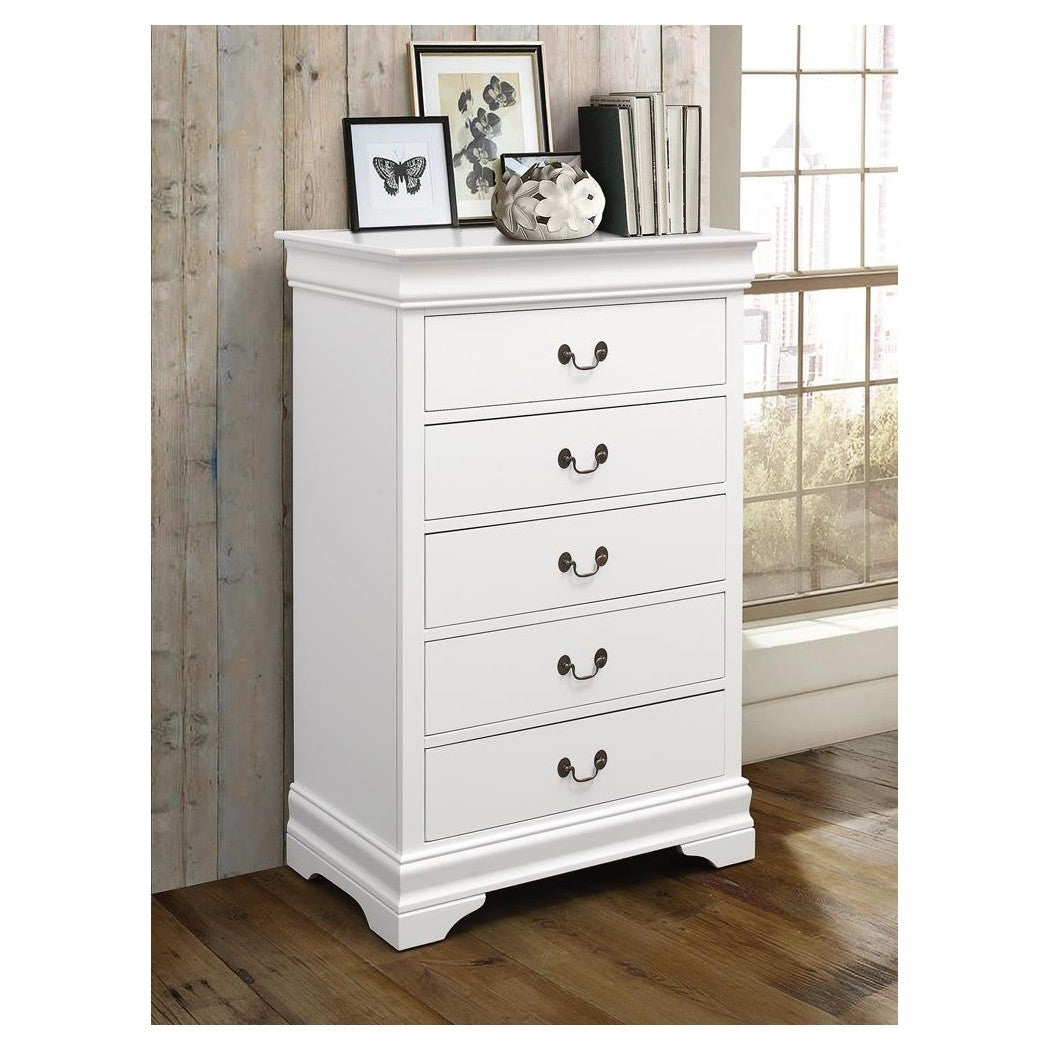 Louis Philippe 5-drawer Chest White 204695