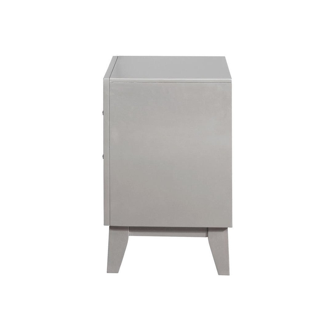 Leighton 2-drawer Nightstand Metallic Mercury 204922