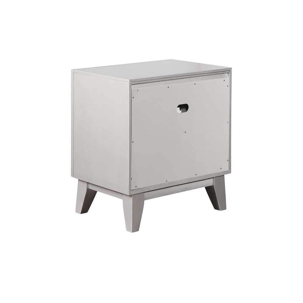 Leighton 2-drawer Nightstand Metallic Mercury 204922