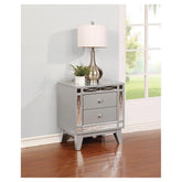 Leighton 2-drawer Nightstand Metallic Mercury 204922