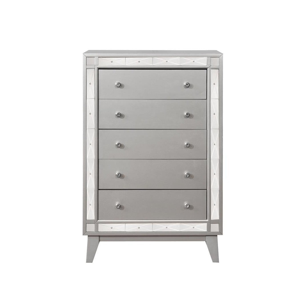 Leighton 5-drawer Chest Metallic Mercury 204925