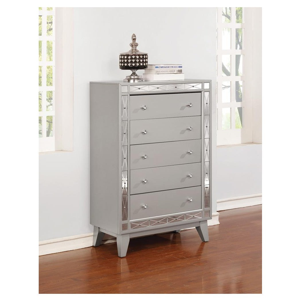 Leighton 5-drawer Chest Metallic Mercury 204925