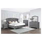 Deanna Eastern King Tufted Upholstered Bed Grey 205101KE