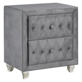 Deanna 2-drawer Rectangular Nightstand Grey 205102