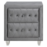 Deanna 2-drawer Rectangular Nightstand Grey 205102