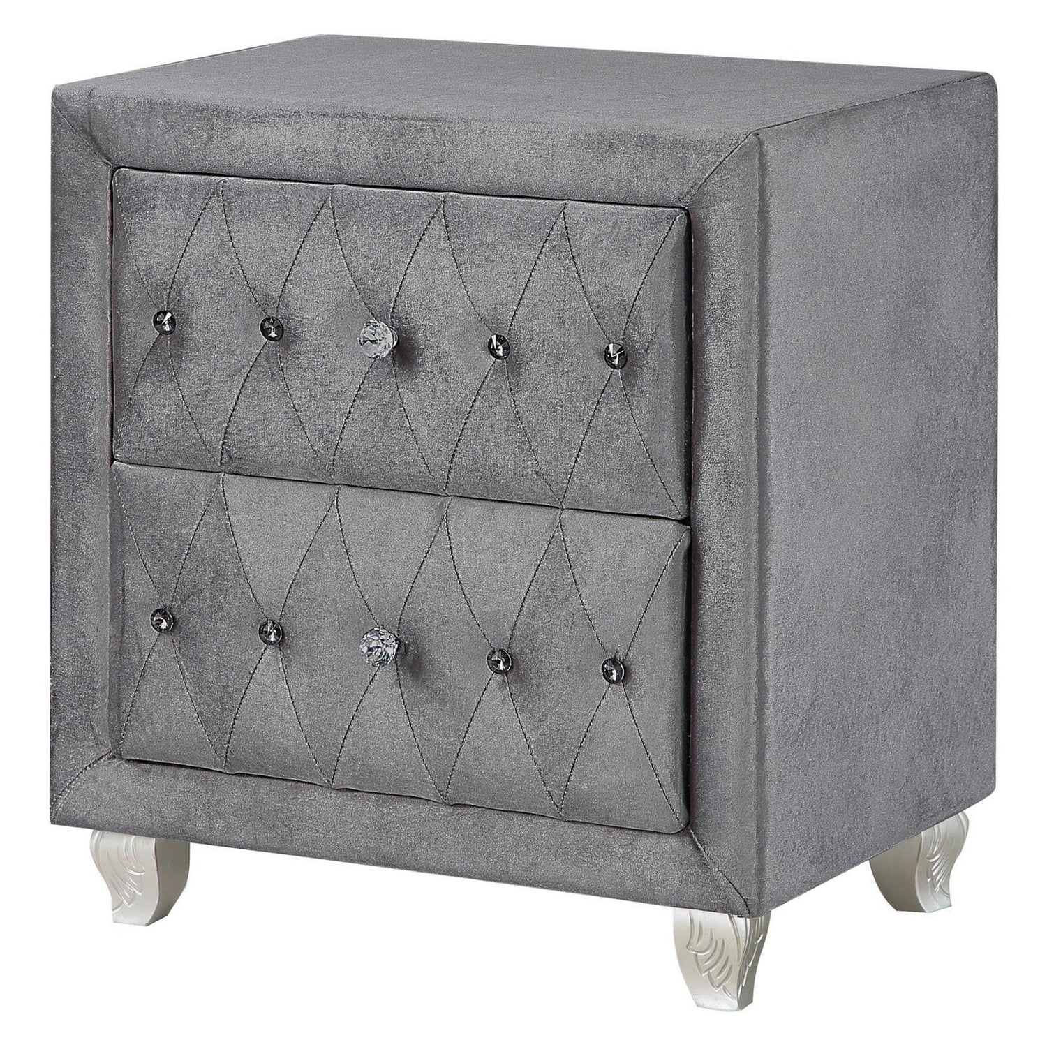 Deanna 2-drawer Rectangular Nightstand Grey 205102