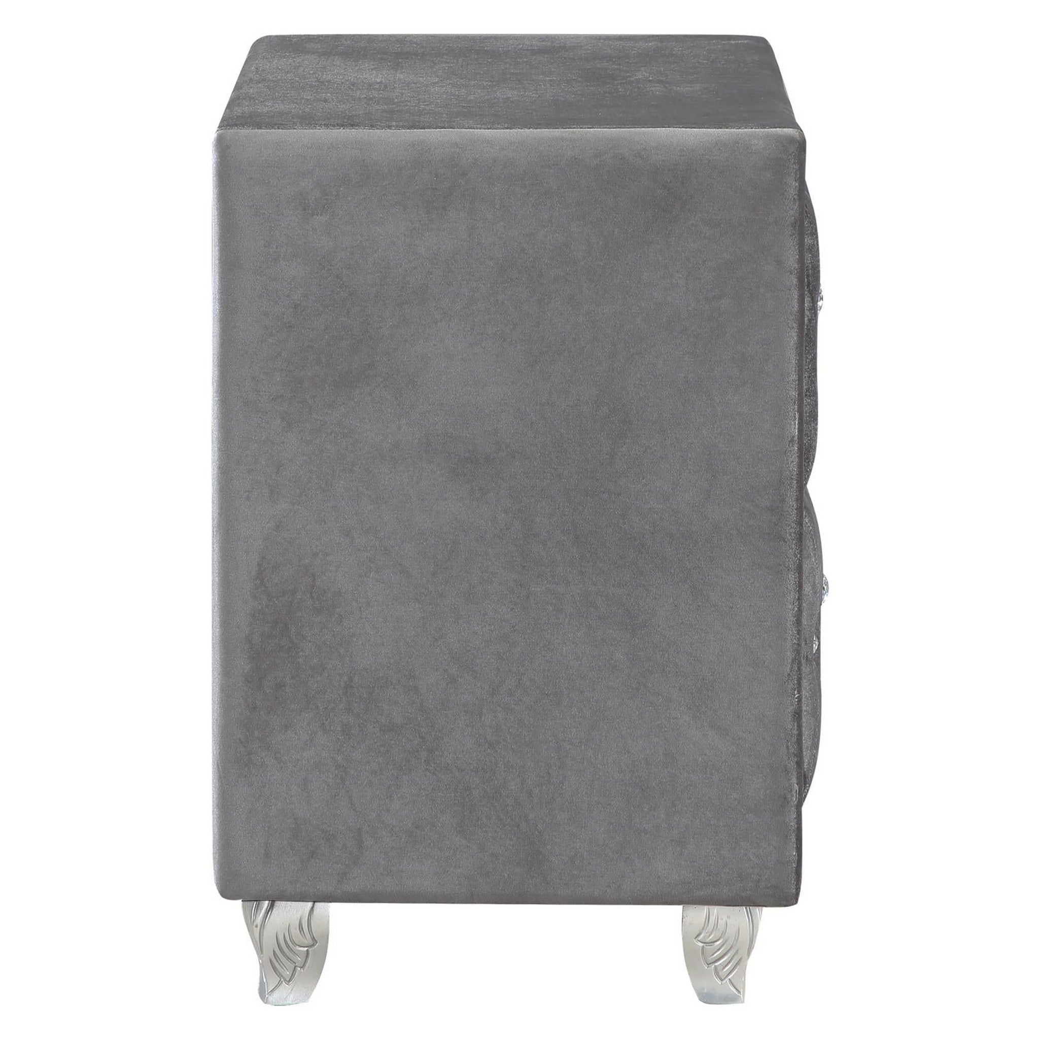 Deanna 2-drawer Rectangular Nightstand Grey 205102