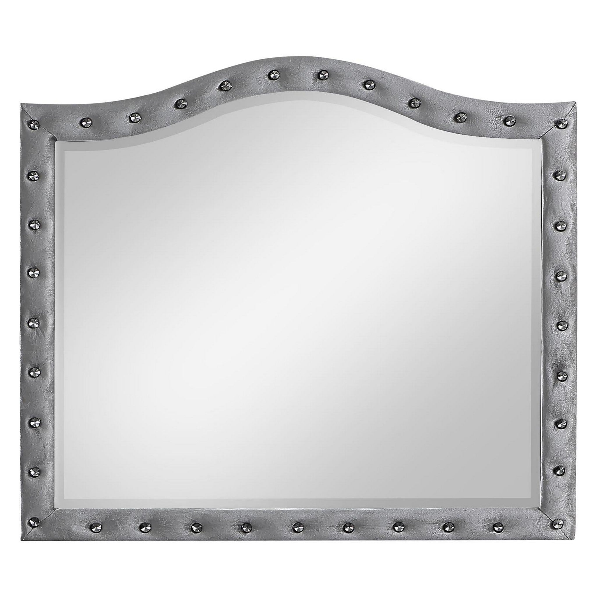 Deanna Button Tufted Mirror Grey 205104