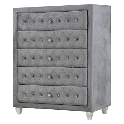 Deanna 5-drawer Rectangular Chest Grey 205105