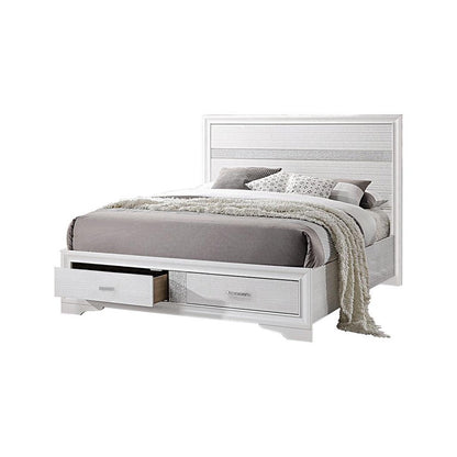 Miranda California King 2-drawer Storage Bed White 205111KW