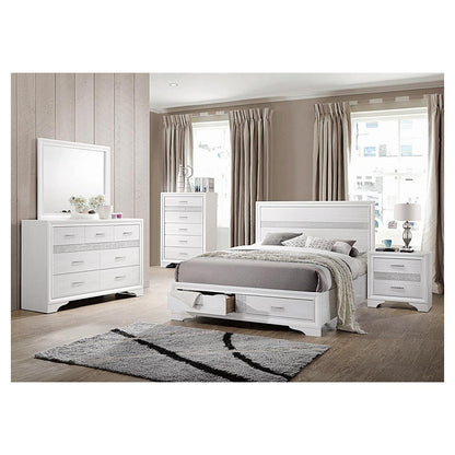 Miranda California King 2-drawer Storage Bed White 205111KW