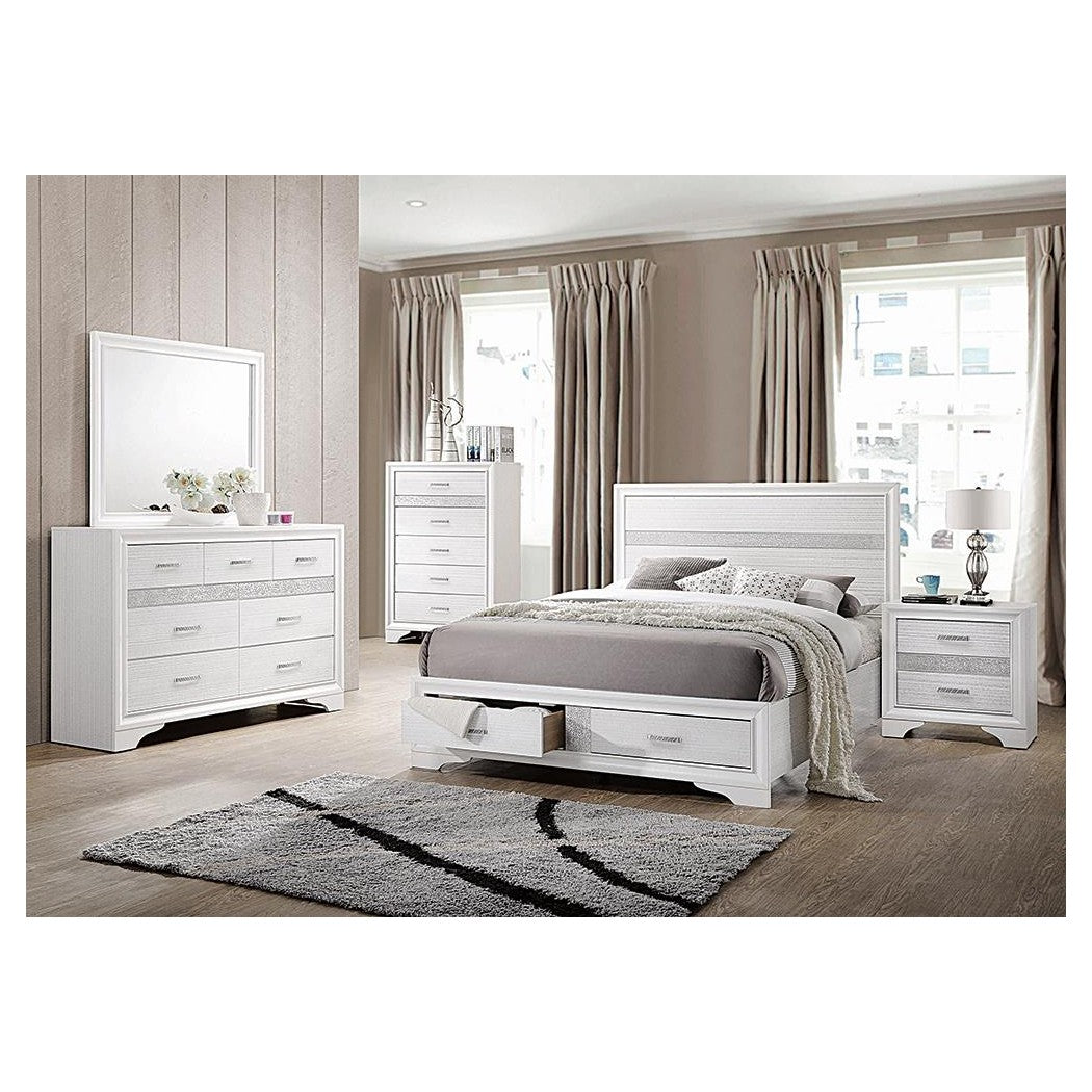 Miranda California King 2-drawer Storage Bed White 205111KW