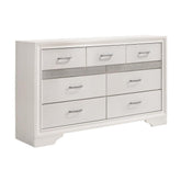 Miranda 7-drawer Dresser White and Rhinestone 205113