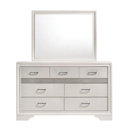 Miranda 7-drawer Dresser White and Rhinestone 205113