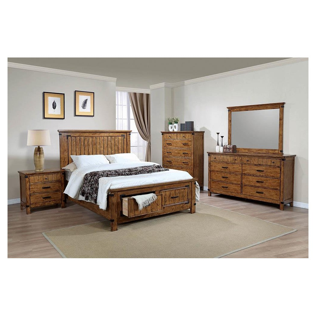 Brenner Eastern King Storage Bed Rustic Honey 205260KE