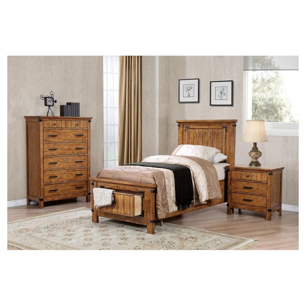 Brenner Twin Storage Bed Rustic Honey 205260T