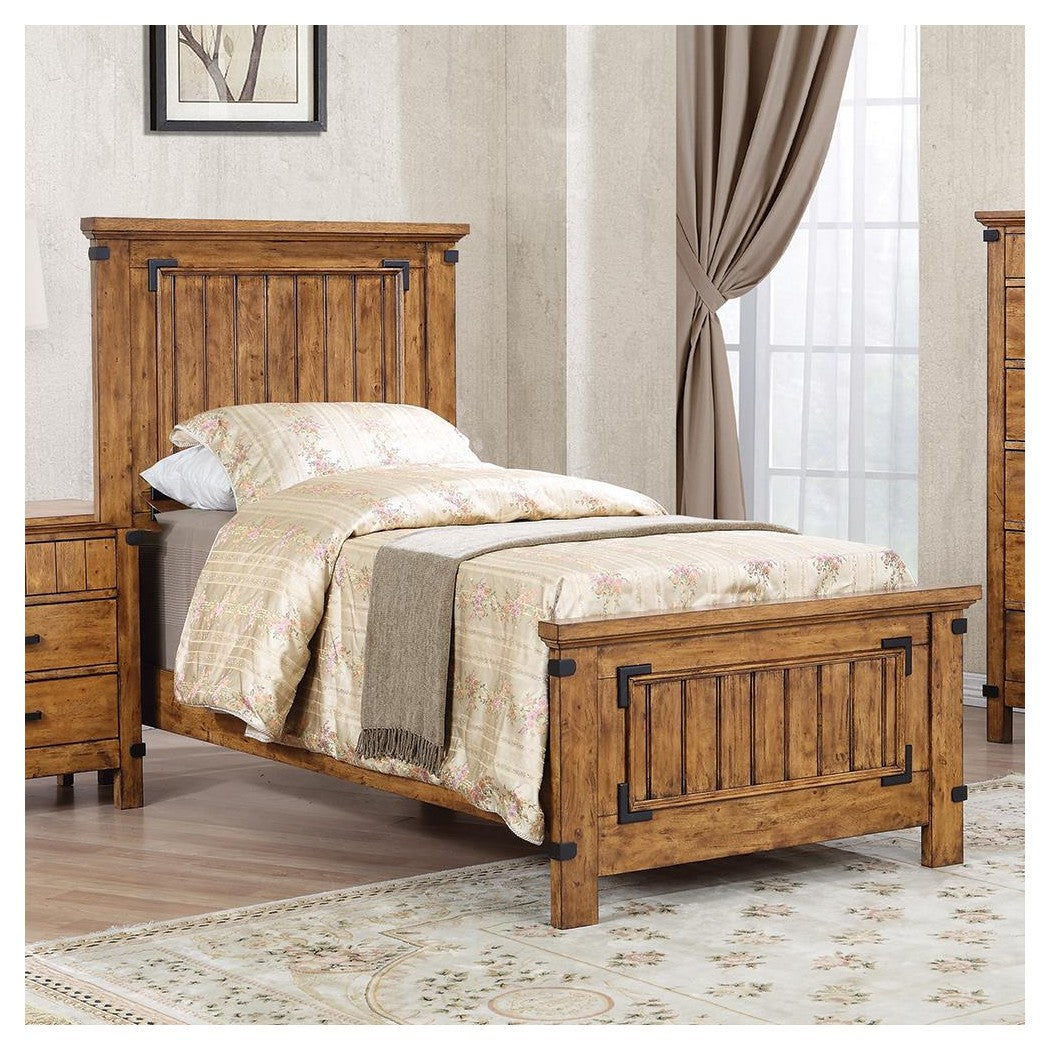 Brenner Twin Panel Bed Rustic Honey 205261T