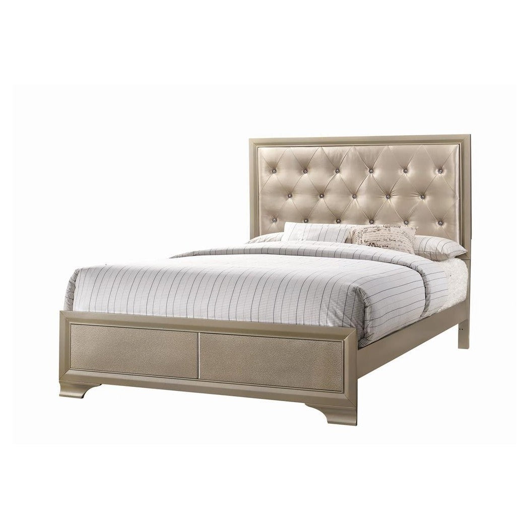 Beaumont Upholstered Eastern King Bed Champagne 205291KE