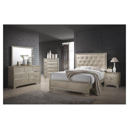 Beaumont Upholstered Eastern King Bed Champagne 205291KE