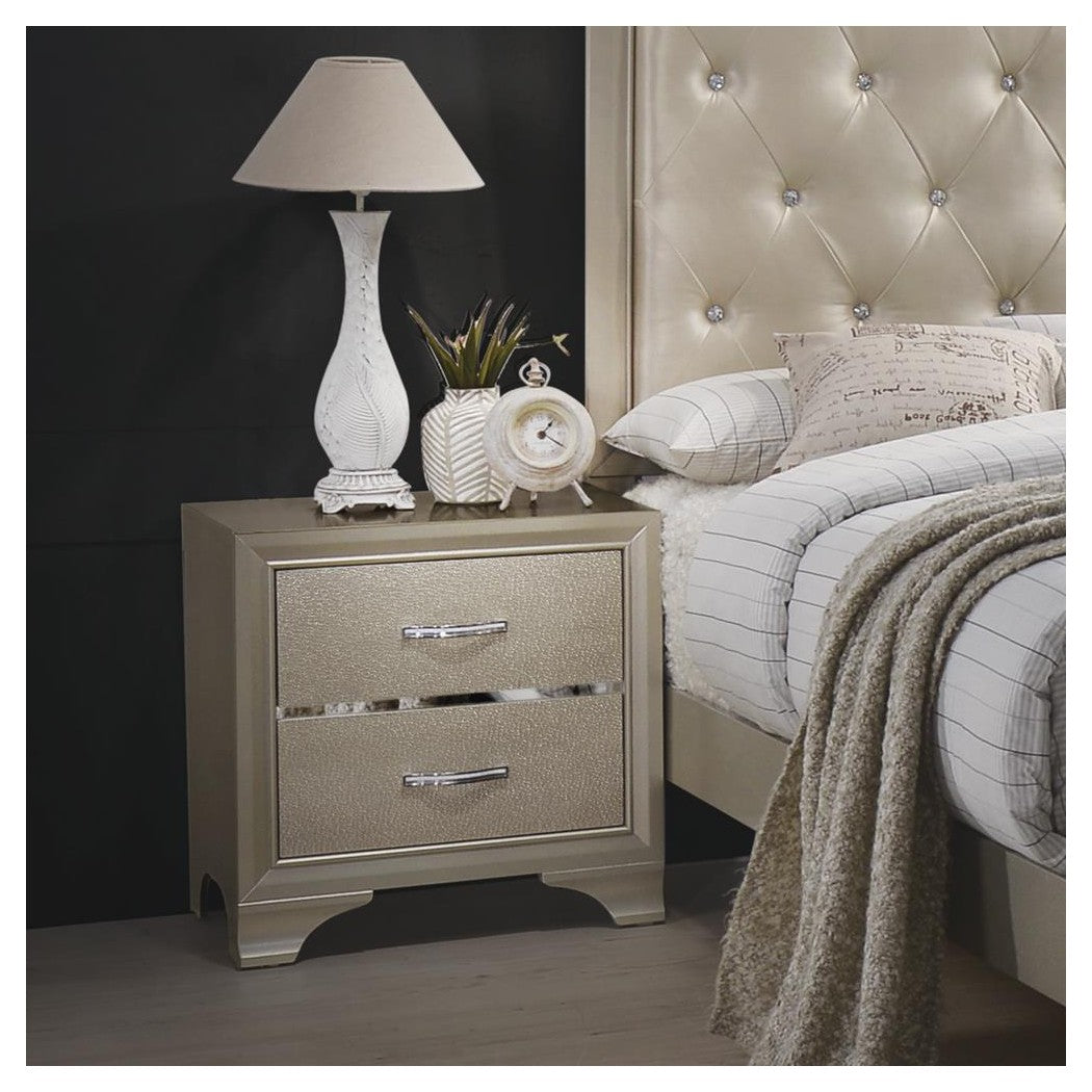 Beaumont 2-drawer Rectangular Nightstand Champagne 205292