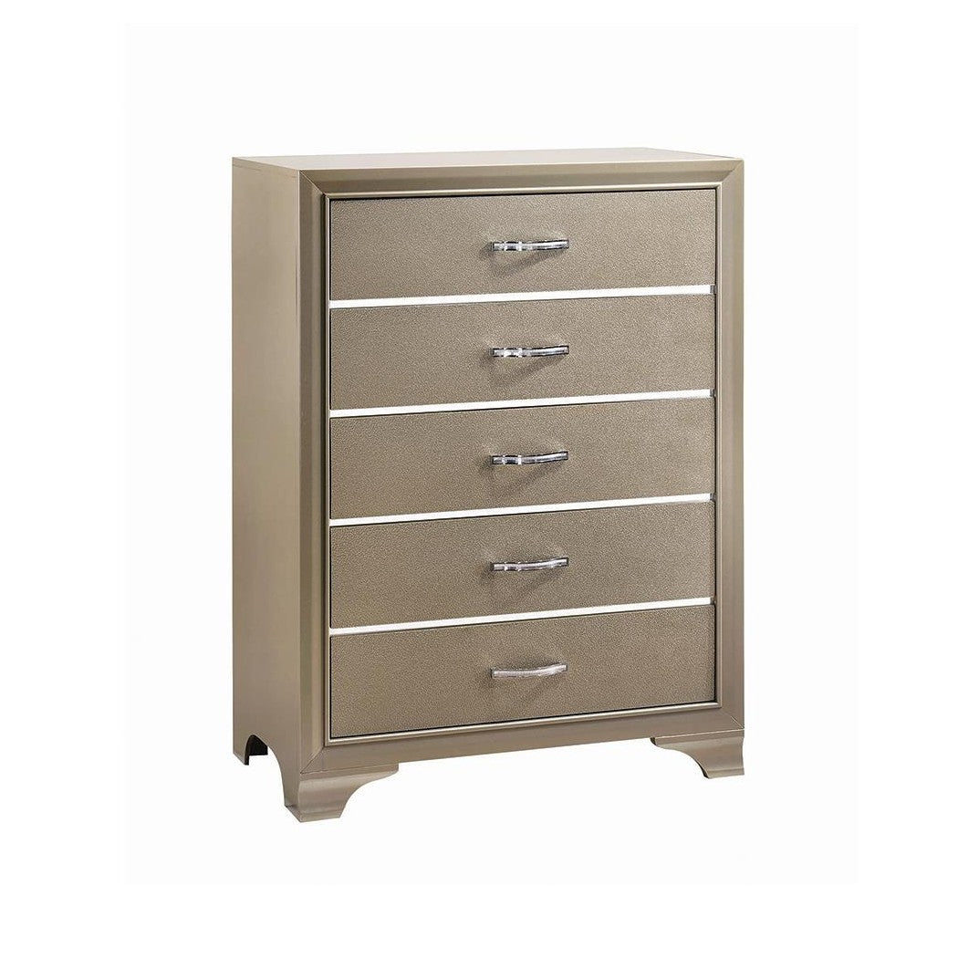 Beaumont 5-drawer Rectangular Chest Champagne 205295