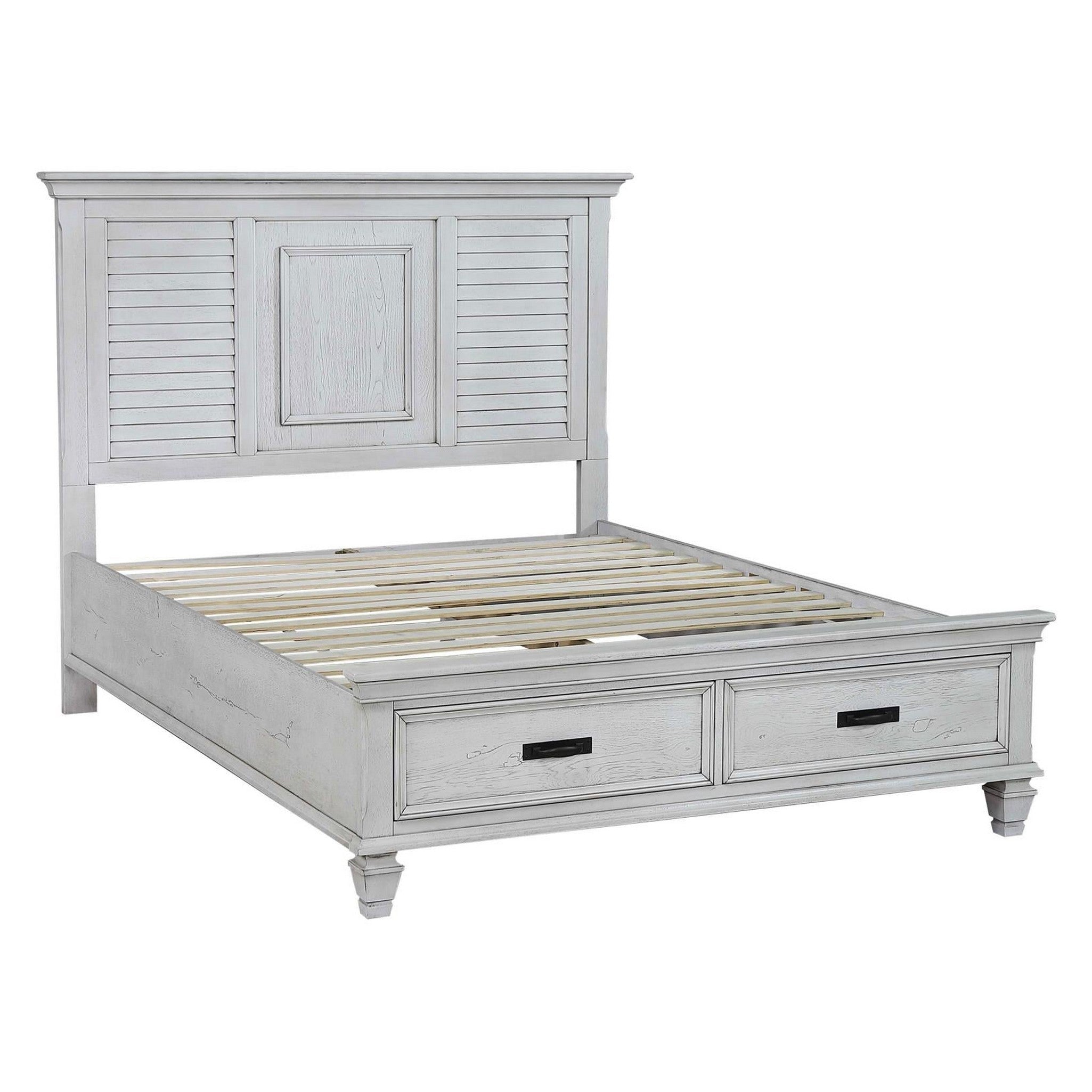 Franco Eastern King Storage Bed Antique White 205330KE