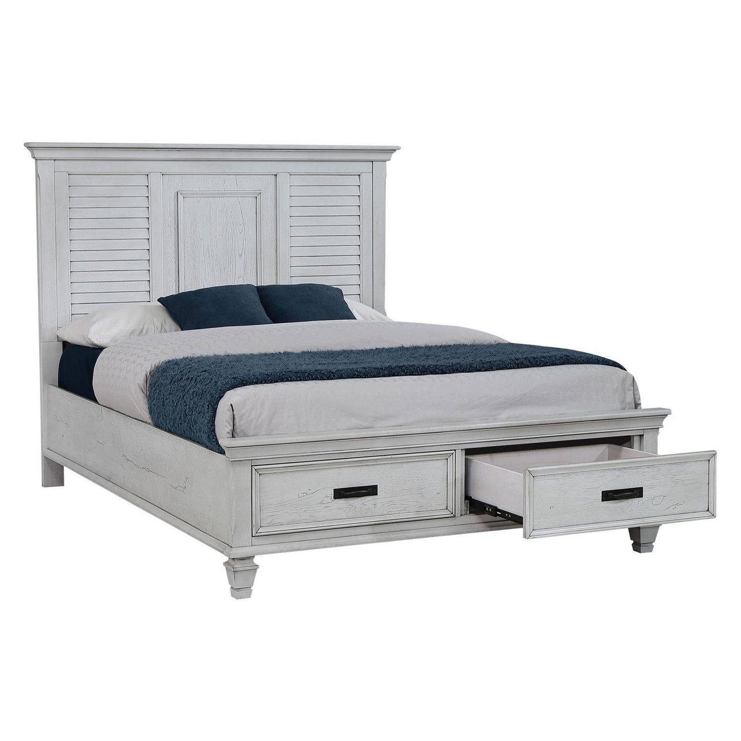 Franco Queen Storage Bed Antique White 205330Q