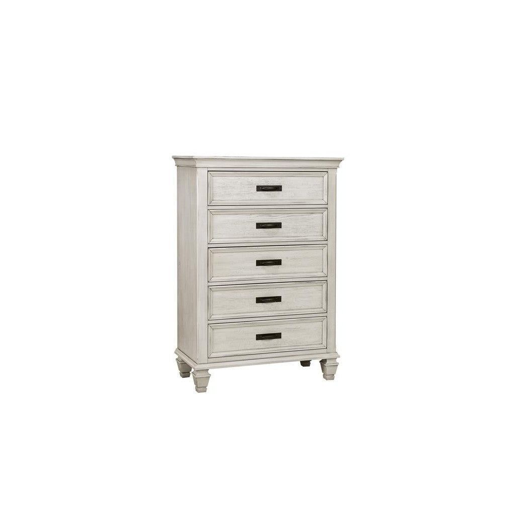 Franco 5-drawer Chest Antique White 205335