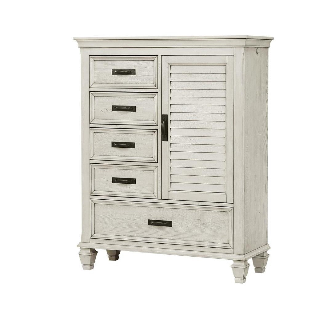 Franco 5-drawer Door Chest Antique White 205338