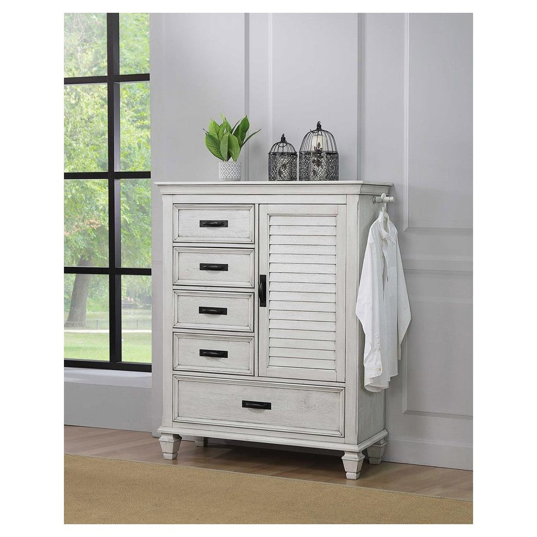 Franco 5-drawer Door Chest Antique White 205338